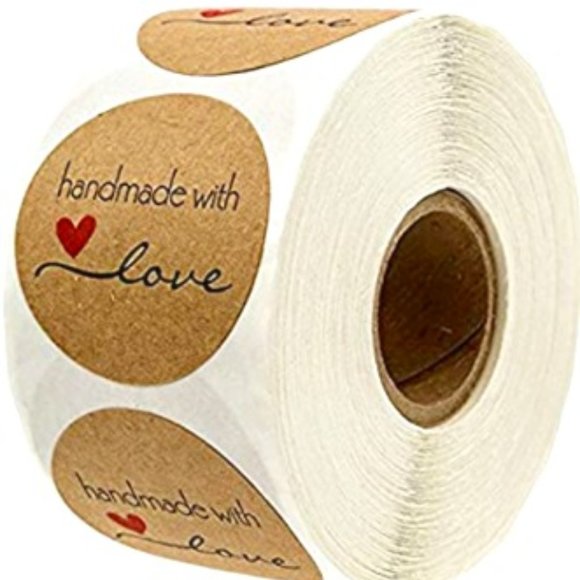 Other - NEW 100 "HANDMADE WITH LOVE" 1"★ Shipping Mail Office ★THANK YOU Stickers